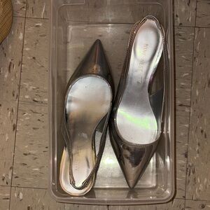 Nine West Metallic Silver Heels